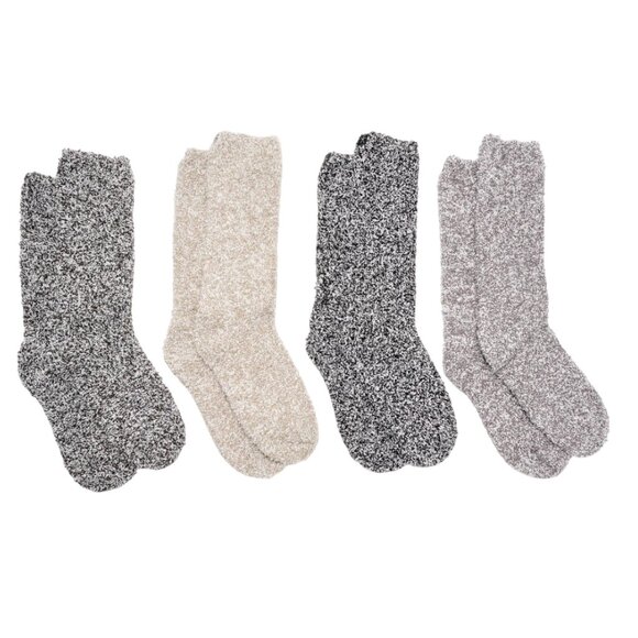Barefoot Dreams Set of 4 CozyChic Heathered Socks  16135 - Picture 1 of 1